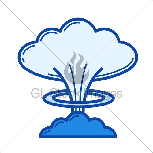 500x500 Nuclear Explosion Line Icon Gl Stock Images