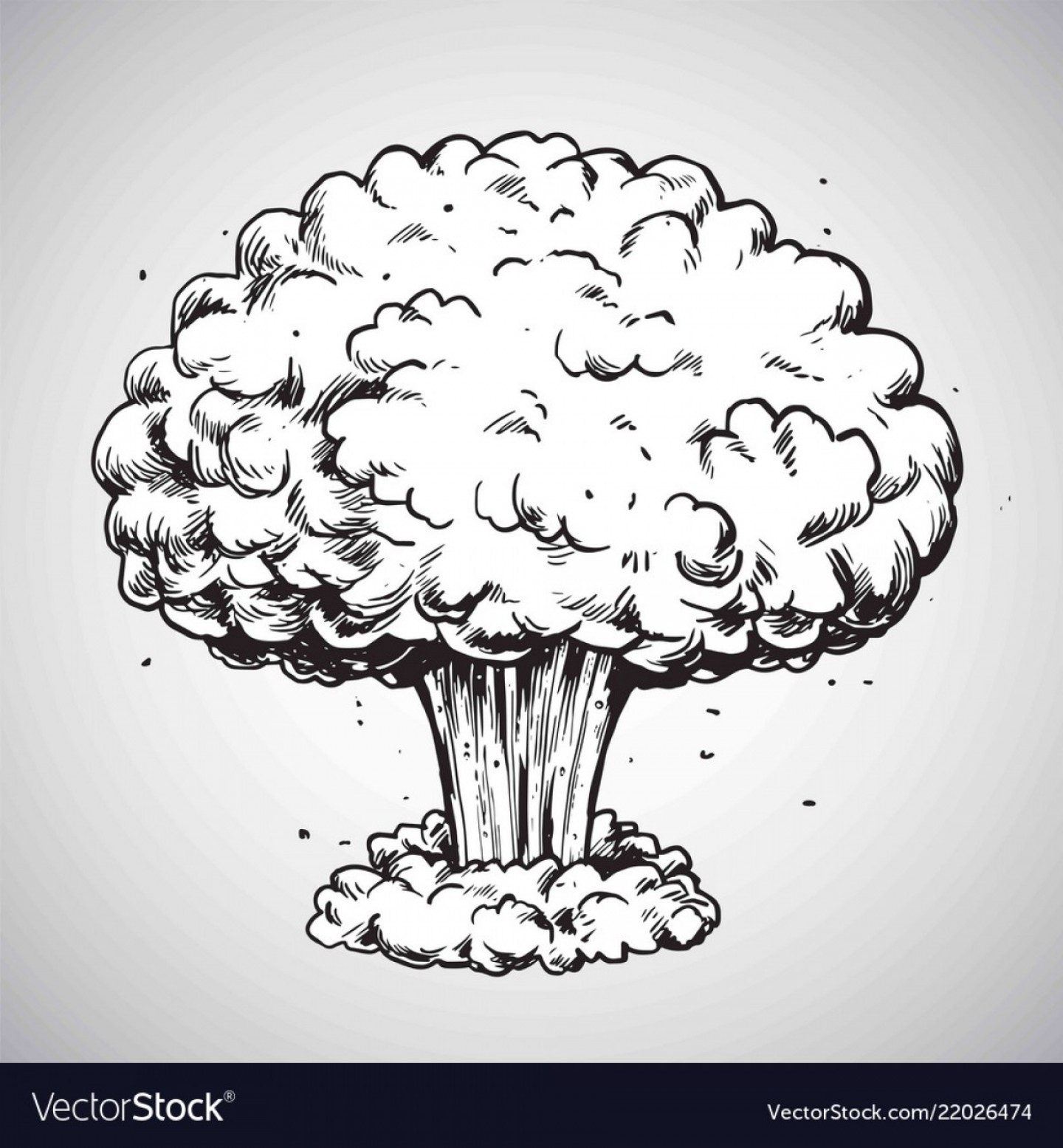 1440x1555 Nuclear Explosion Mushroom Cloud Drawing Vector Hoodamathrun