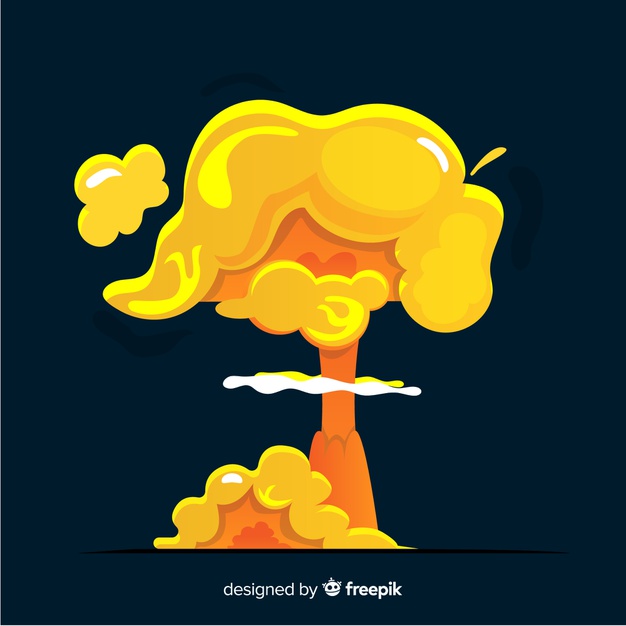 626x626 Nuclear Explosion Effect Cartoon Style Vector Free Download