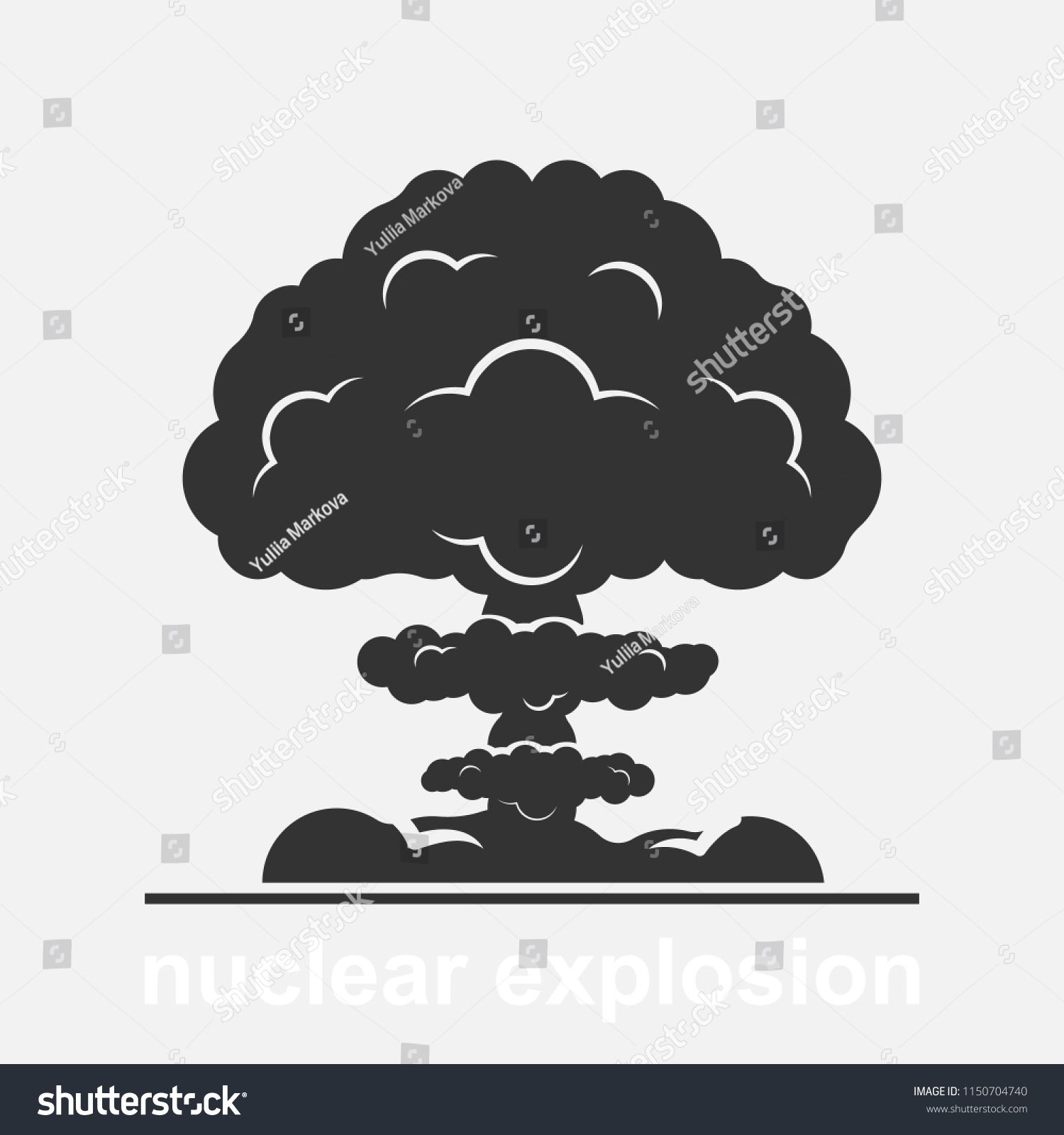 1500x1600 Nuclear Explosion Vector Illustration Isolated On White Background
