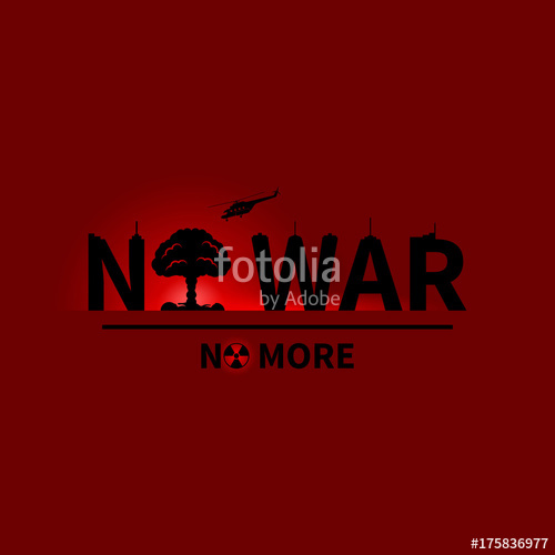 500x500 Nuclear Explosion Vector Illustration No War Logo Stock Image