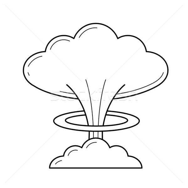 600x600 Nuclear Explosion Vector Line Icon Vector Illustration Andrei