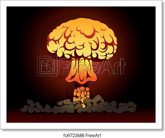 560x470 Free Art Print Of Nuclear Bomb Explosion Vector Illustration