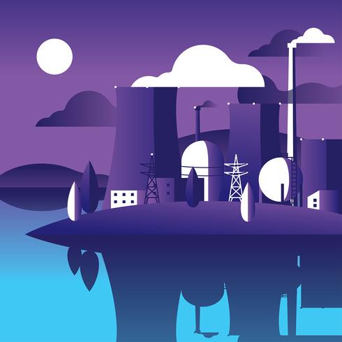 490x490 Nuclear Power Plant Vector