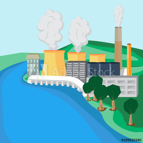 500x500 Nuclear Power Plant Vector Illustration Of A Nuclear Power Plant