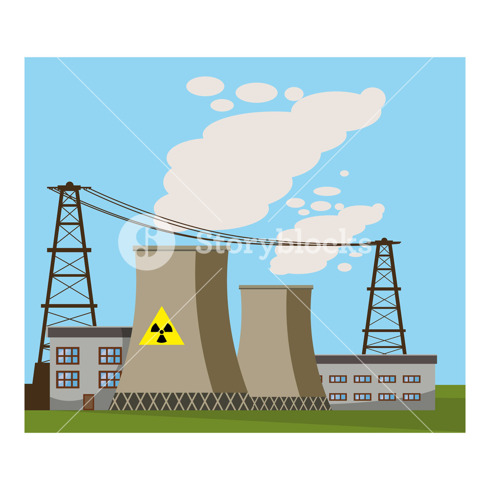 1000x1000 Nuclear Power Plant Icon Cartoon Illustration Of Nuclear Power