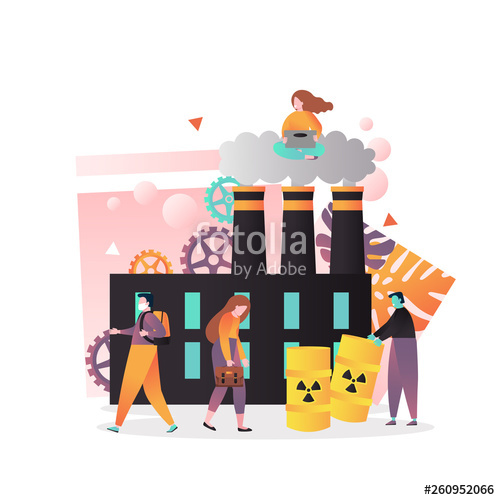 500x500 Nuclear Power Plant Vector Concept For Web Banner, Website