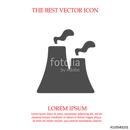 500x500 Nuclear Power Plant Vector Icon Factory Icon Industry Symbol