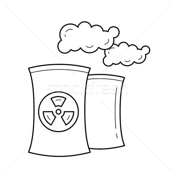 600x600 Nuclear Power Plant Vector Line Icon Vector Illustration Andrei