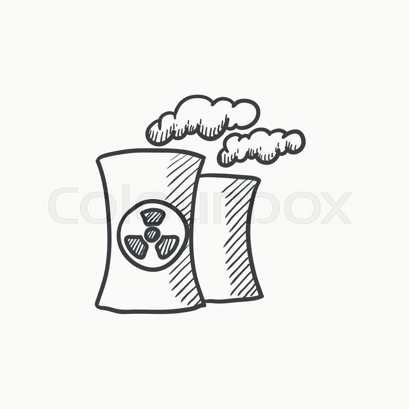 800x800 Nuclear Power Plant Vector Sketch Icon Stock Vector Colourbox