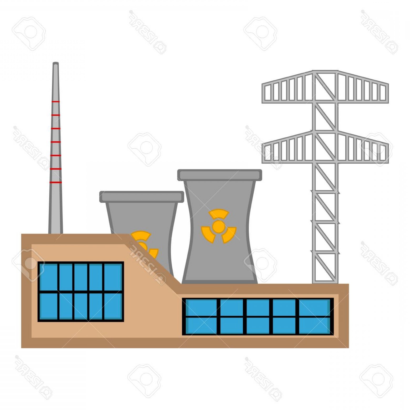 1560x1560 Photostock Vector Nuclear Power Plant Image Vector Illustration