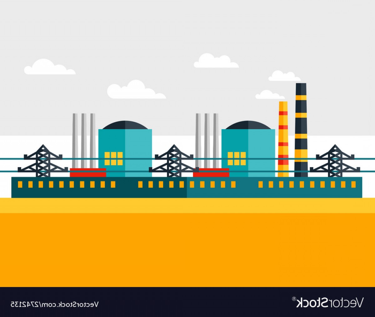 1200x1015 Industrial Nuclear Power Plant In Flat Style Vector Handandbeak