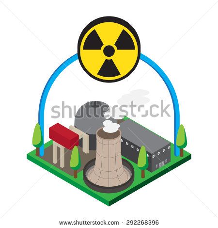 450x470 Isometric Of Nuclear Power Plants, Vector, Illustration