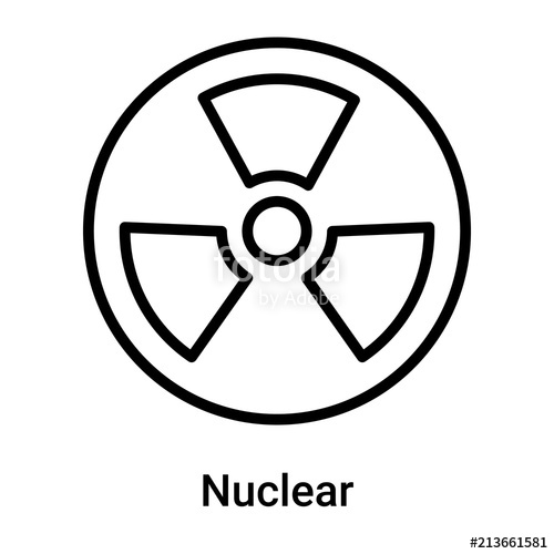 500x500 Nuclear Icon Vector Sign And Symbol Isolated On White Background