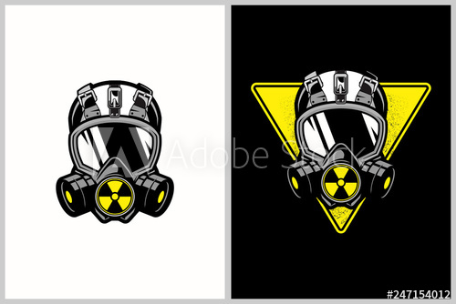 500x334 Gas Mask With Nuclear Symbol Vector Template