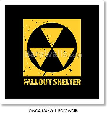 362x382 Fallout Shelter Vintage Nuclear Symbol Radioactive Zone Sign