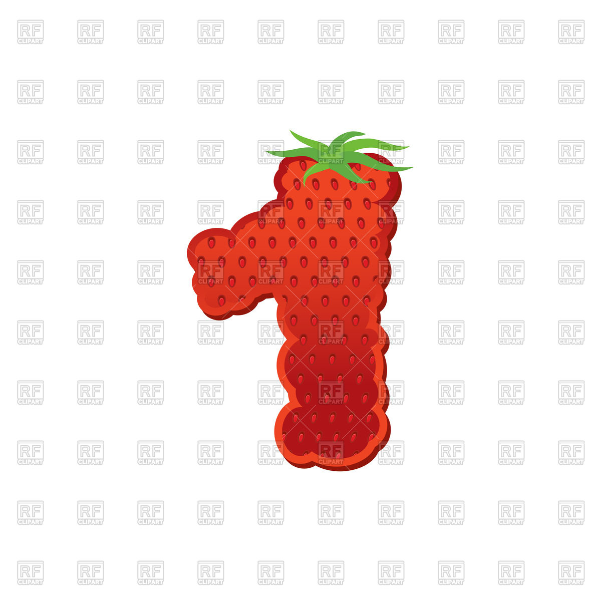1200x1200 Strawberry Number Vector Image Of Design Elements Popaukropa
