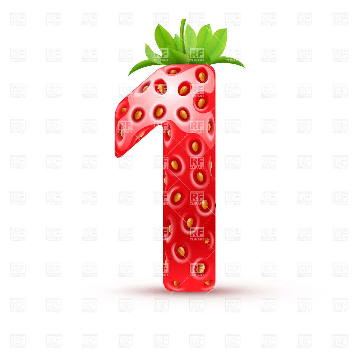 1200x1200 Strawberry Style Font, Number Vector Image Of Signs, Symbols