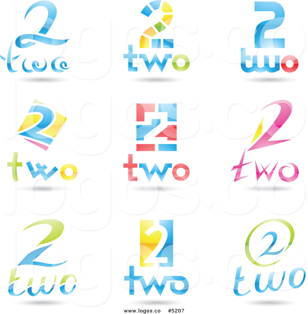 1024x1044 Royalty Free Vector Of Colorful Number Two Logos