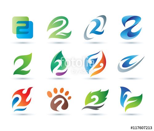 500x425 Set Of Abstract Number Logo