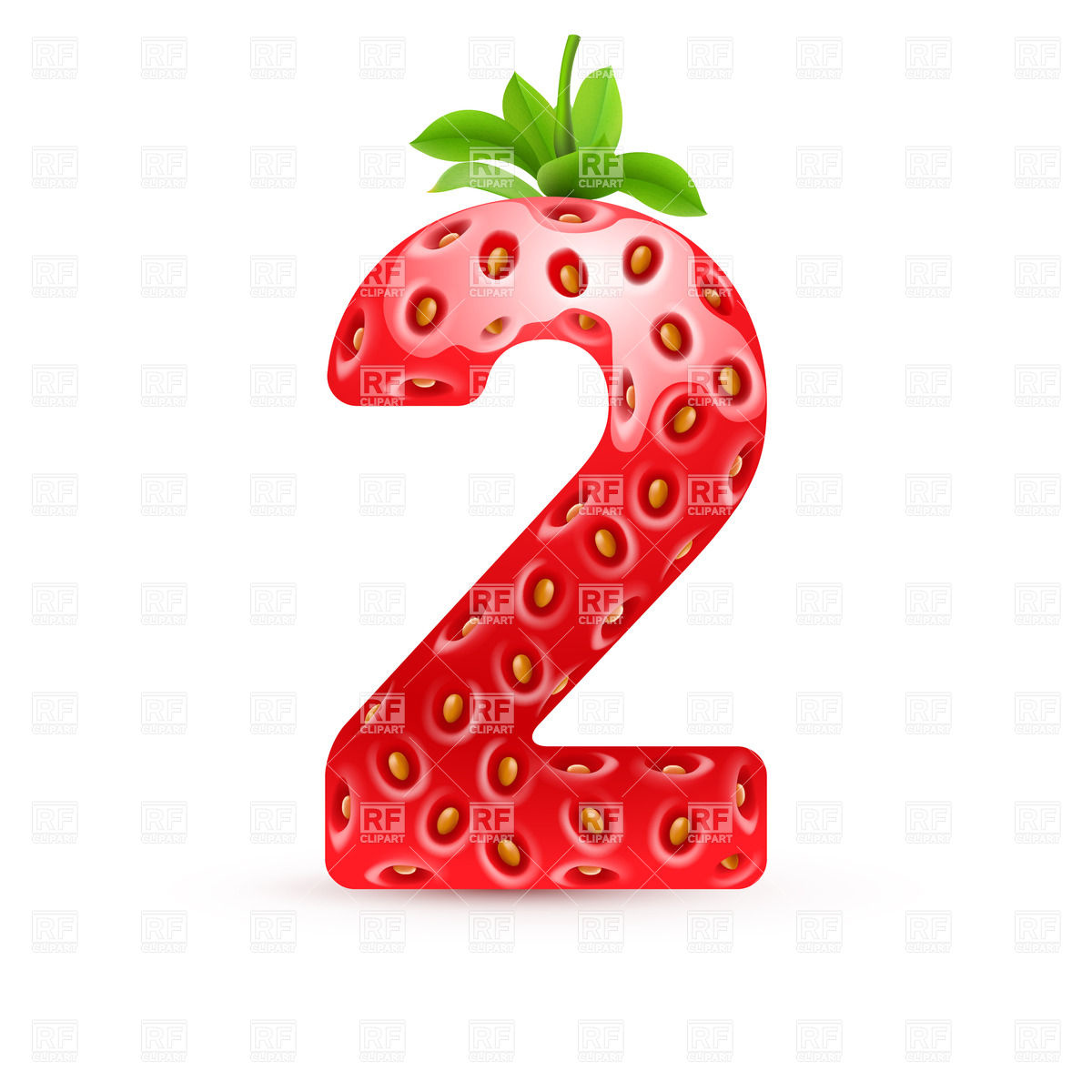 1200x1200 Strawberry Style Font, Number Vector Image Of Design Elements