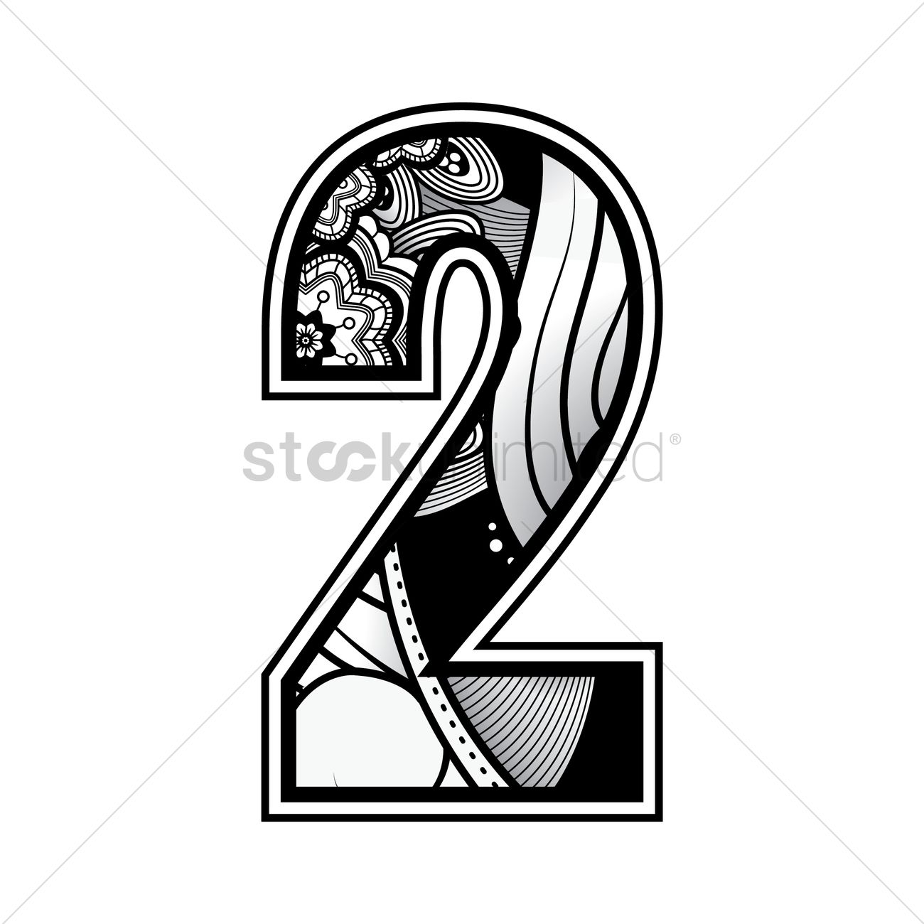 1300x1300 Free Decorative Number Vector Image