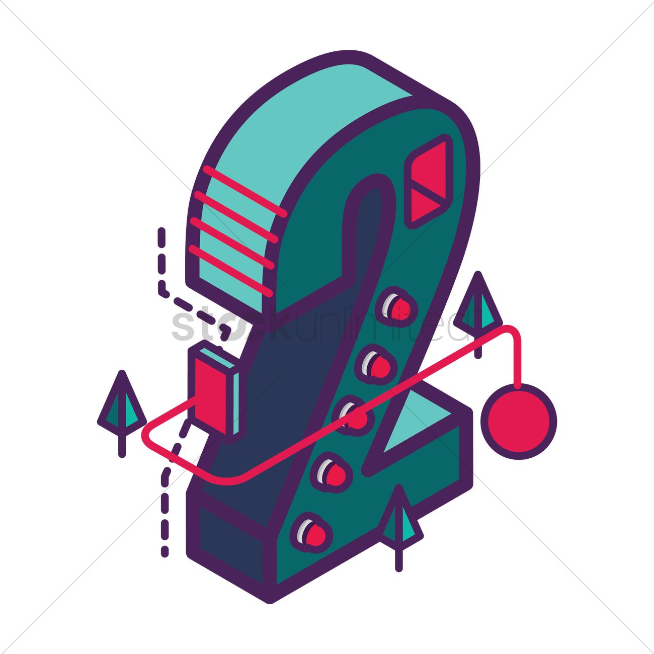 1300x1300 Isometric Number Vector Image