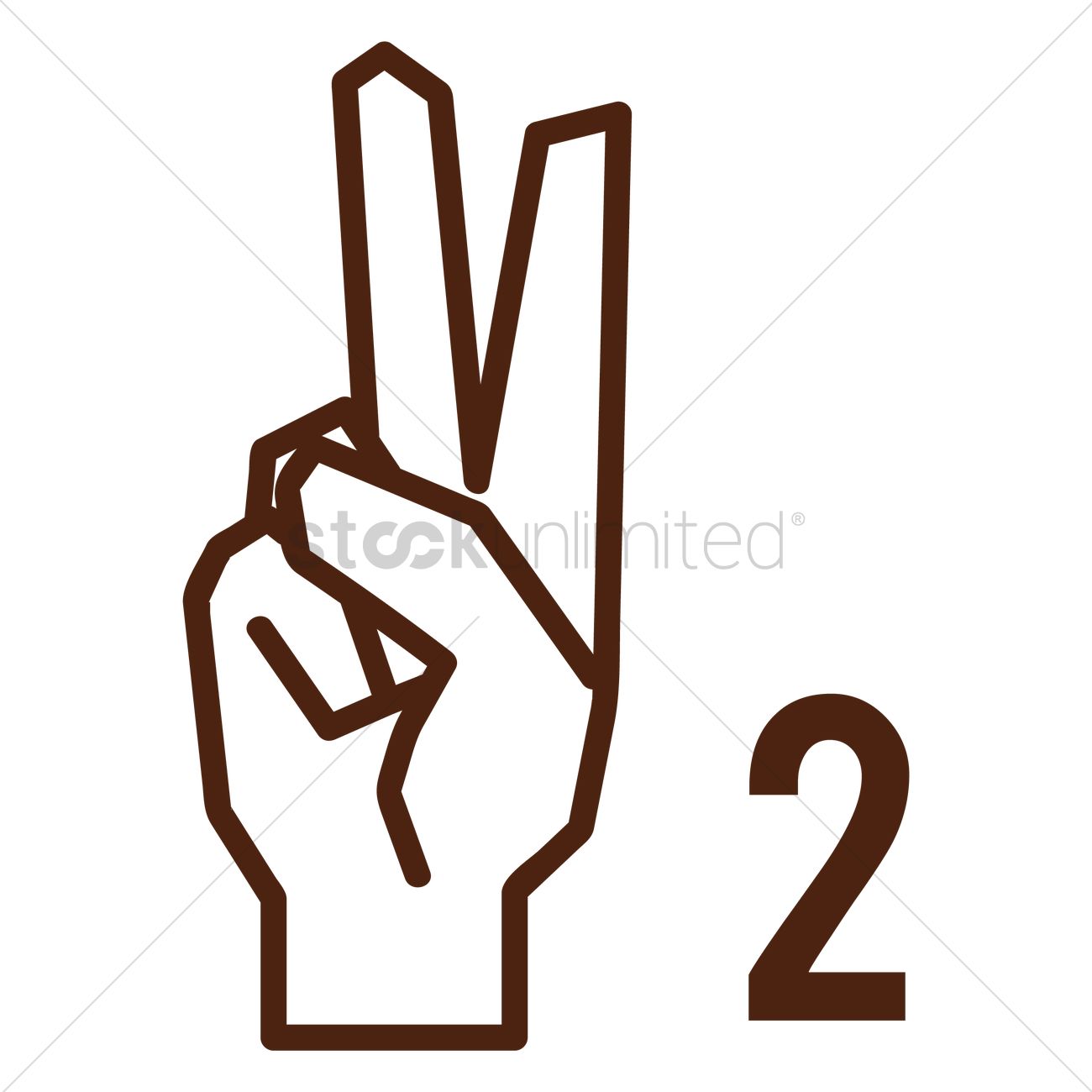 1300x1300 Man Hand Sign With Number Vector Image