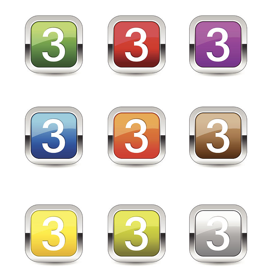 900x900 Number Square Vector Blue Web Icon Set Button