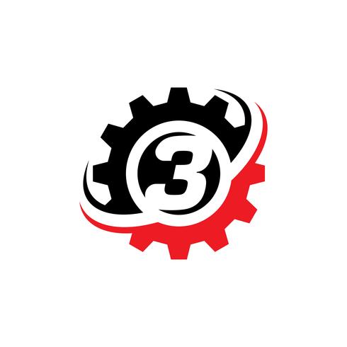 490x490 Number Gear Logo Design Template