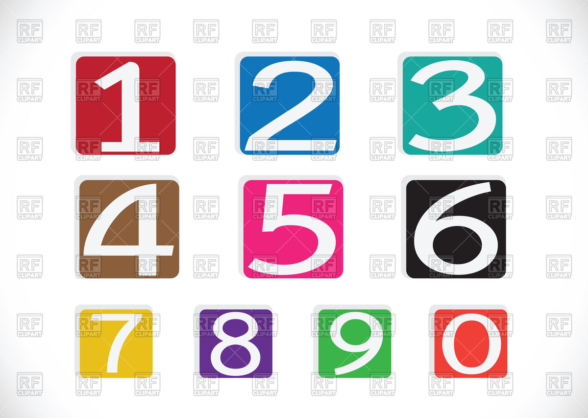 1200x853 Colorful Numbers Icons Vector Image Of Signs, Symbols, Maps