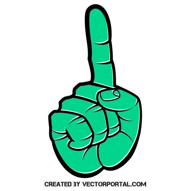 660x660 Number One Finger Gesture Vector Image Various Vectors First