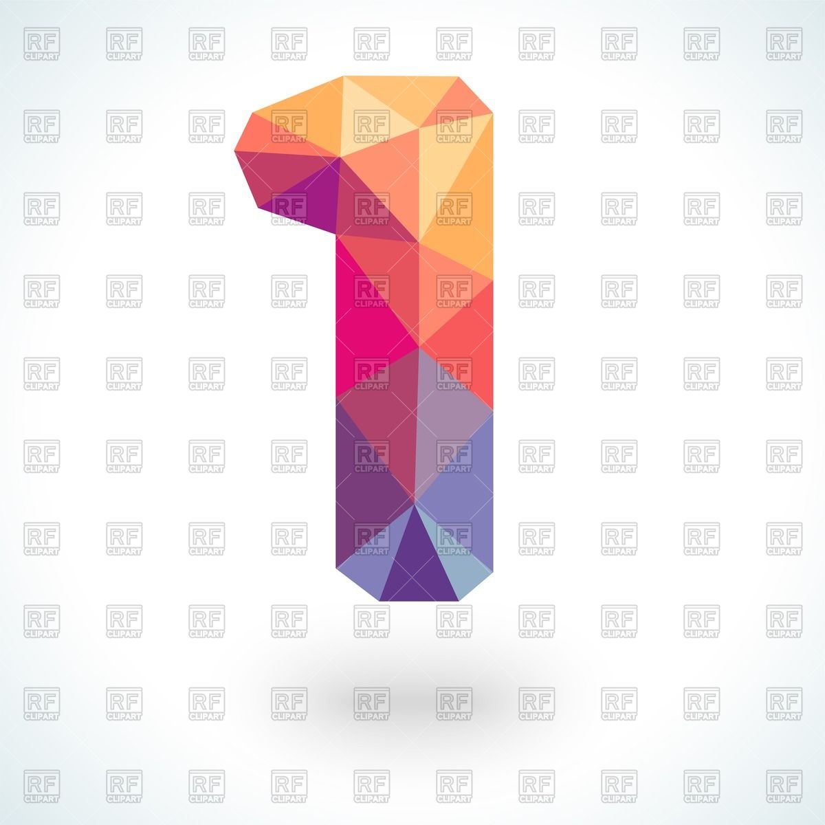 1200x1200 Number One In Modern Polygonal Crystal Style Vector Image