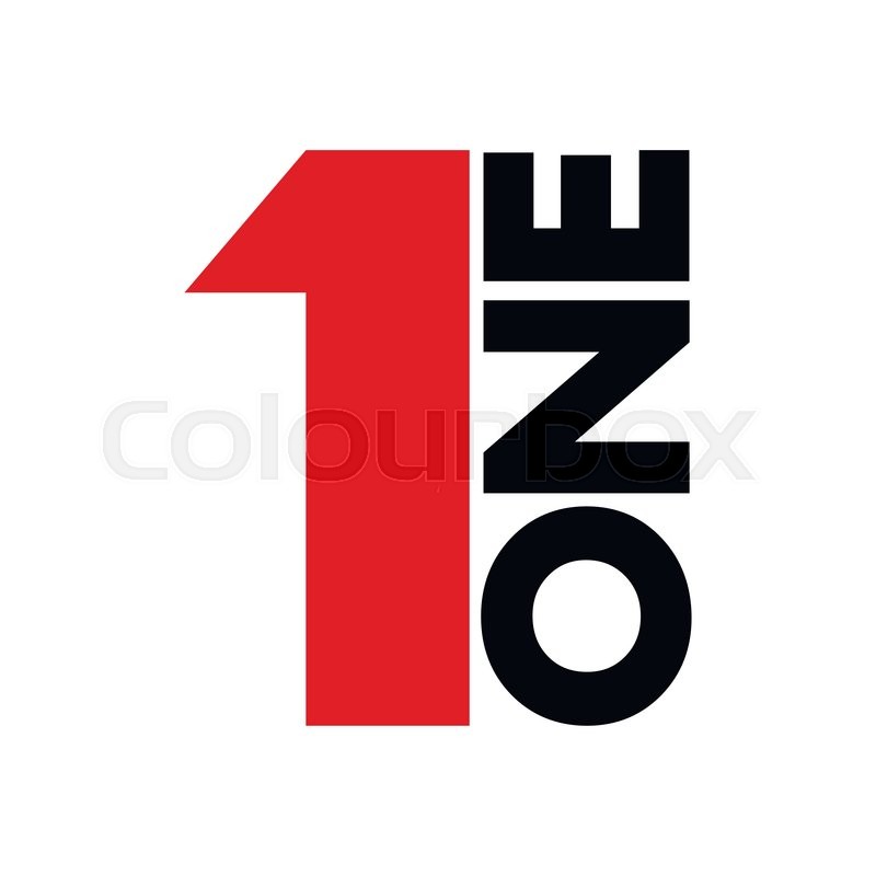 800x800 Word And Number One Vector First Stock Vector Colourbox