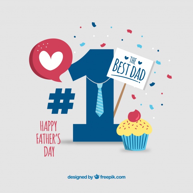 626x626 Father's Day Background With Number One Vector Free Download