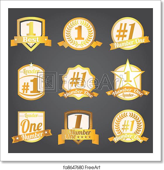 561x581 Free Art Print Of Vector Badges Certificates Number Vector