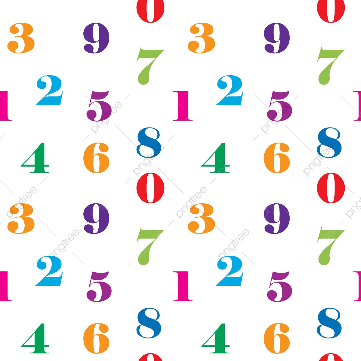1200x1200 Cute Seamless Pattern With Numbers, Background, Pattern, Numbers