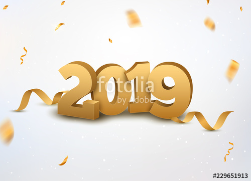 500x361 New Year Golden Numbers Background With Confetti
