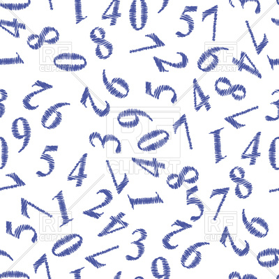 400x400 Blue Grunge Numbers Seamless Pattern On White Background Vector