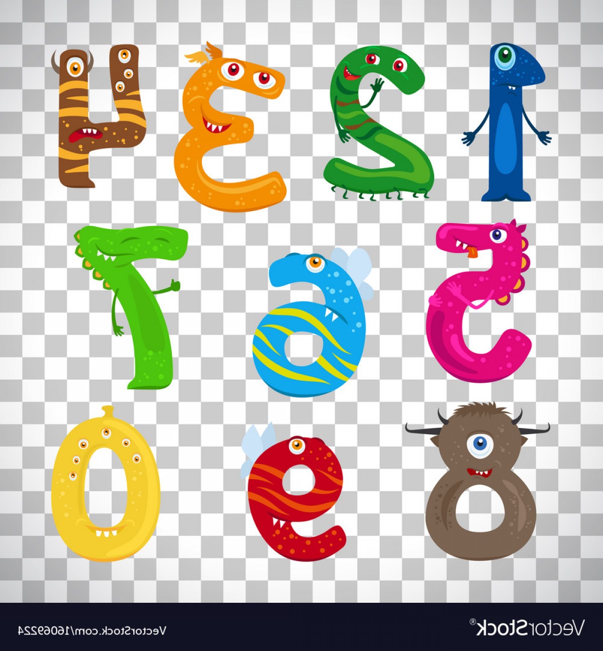 1200x1296 Monster Numbers On Transparent Background Vector Soidergi
