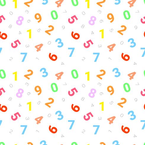 490x490 Seamless Pattern With Numbers From Zero To Nine On A White