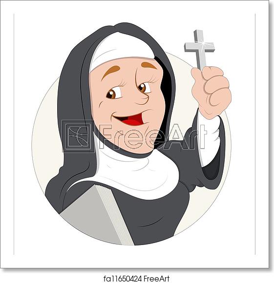 561x581 Free Art Print Of Cartoon Nun Character Vector Creative Abstract