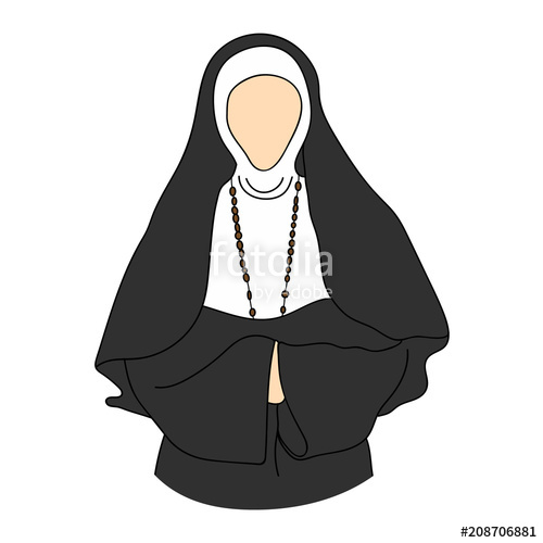 500x500 Nun Silhouette Vector Illustration Stock Image And Royalty