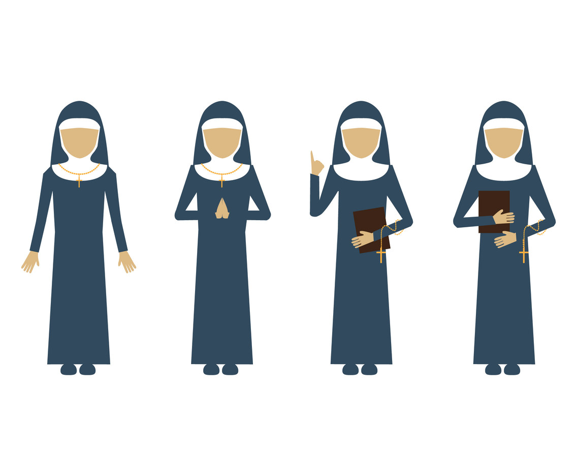 Nun Vector at Collection of Nun Vector free for