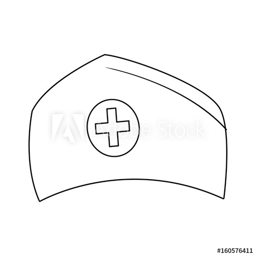 500x500 Nurse Cap Medical Hat Vector Illustration Icon