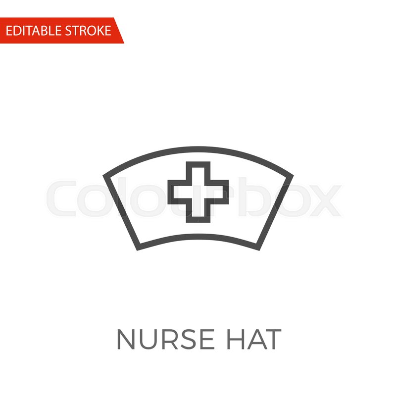 800x800 Nurse Hat Thin Line Vector Icon Flat Stock Vector Colourbox