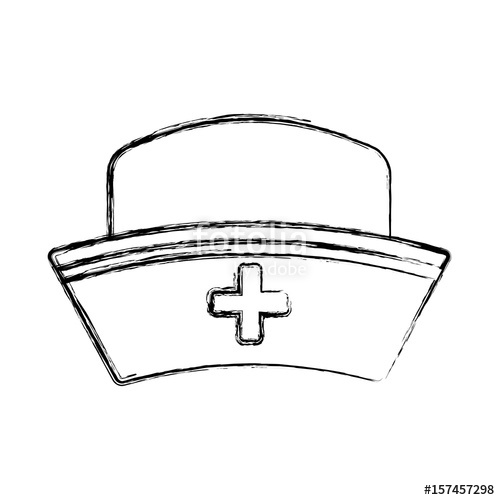 500x500 Nurse Hat Isolated Vector Illustration Icon Graphic Design Stock