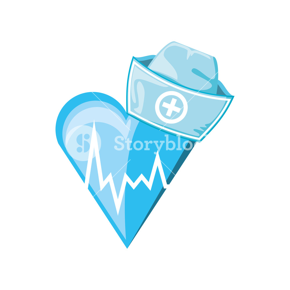1000x1000 Nurse Hat With Heart Isolated Icon Vector Illustration Design