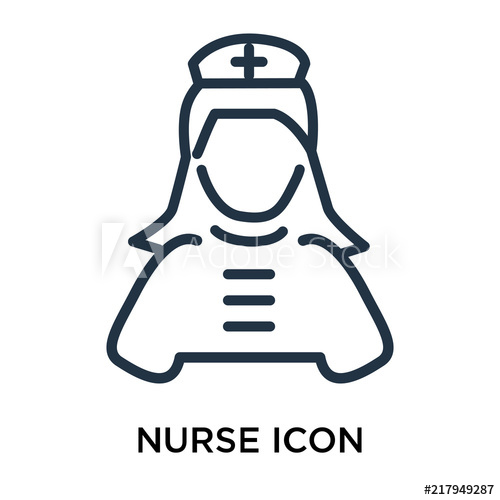 500x500 Nurse Icon Vector Isolated On White Background, Nurse Sign Thin