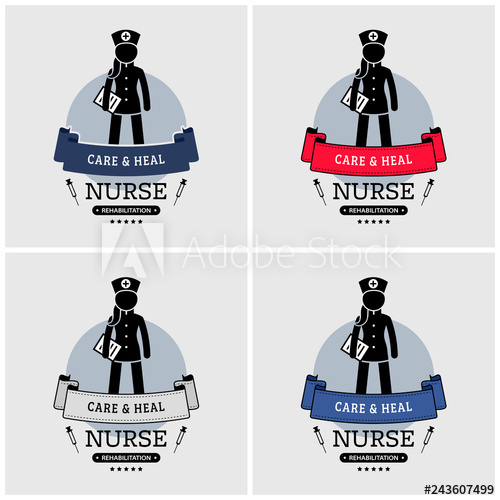 500x500 Nurse Logo Design Vector Artwork Of Nurse Emblem, Badge